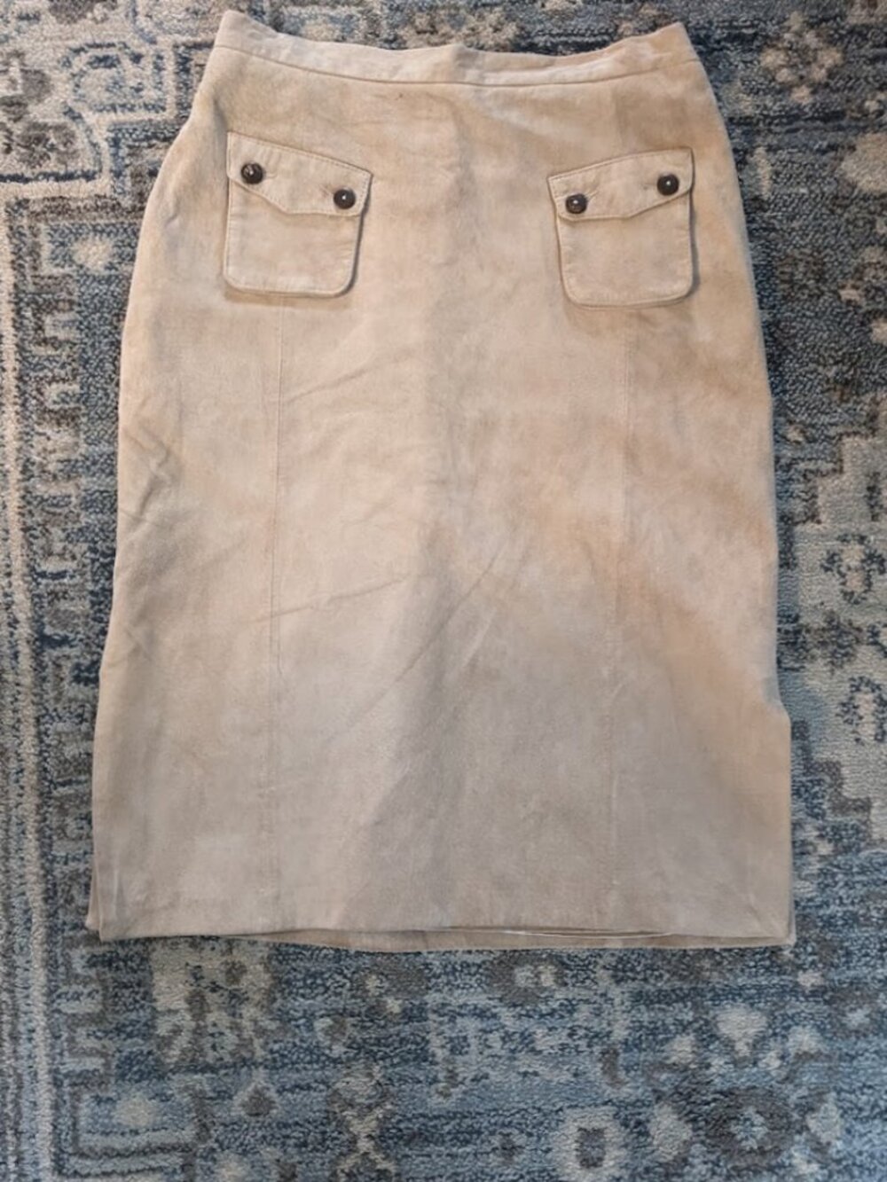 Vintage Terry Lewis Genuine Suede Skirt tag sz 8P (modern 4 - 6 petite)